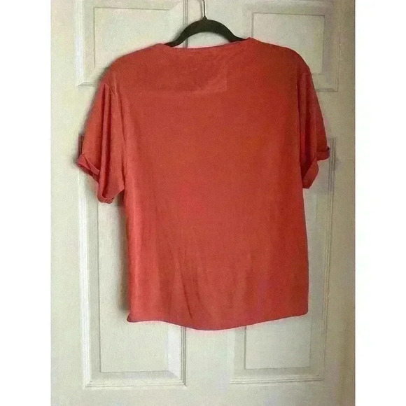 Anthropologie Saturday Sunday V-Neck Faux Wrap Top Womens XS Pink Boho - Picture 6 of 6